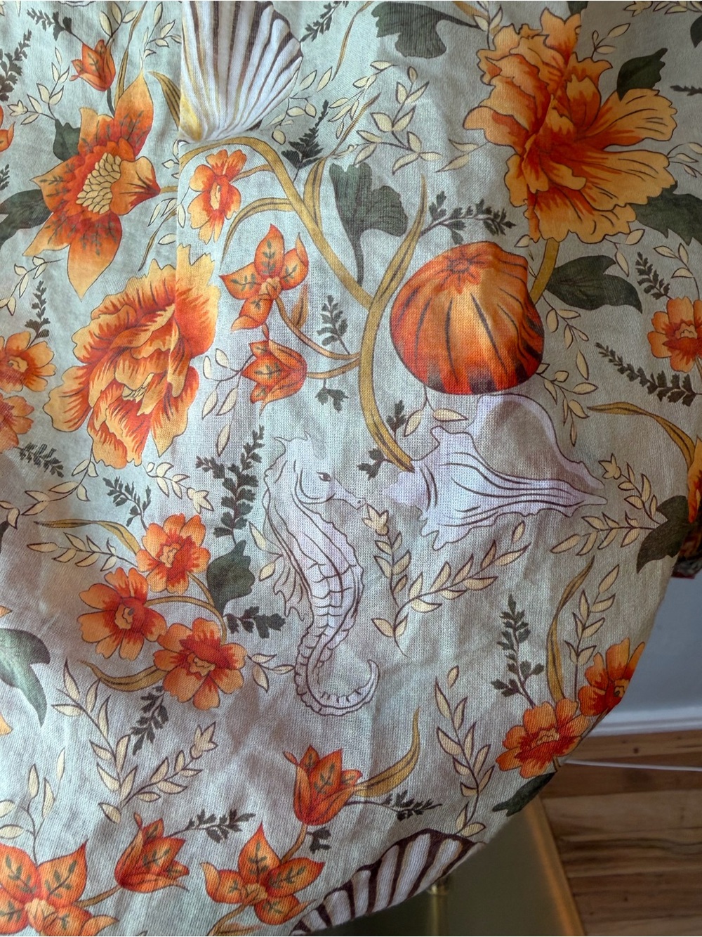147~ Spell & The Gypsy Collective Boho Floral Peasant Top - Orange Floral Large - Picture 11 of 14